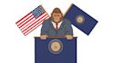 create a primate economics stick figure animation, monkey