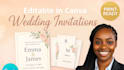 design editable canva wedding invitation suite  personalize weeding invite