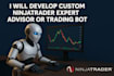 develop custom ninjatrader expert advisor, trading bot