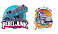 design vector vintage truck junk removal logo