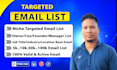 do niche targeted email list build, lead scraping and b2b data extraction
