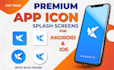 design modern and attractive flat app icon, splash screen