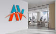 design a modern, minimalist, av letter logo