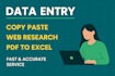 handle all data entry task