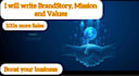 write your brand story, mission and values