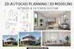 do 2d house planning 3d interior exterior designing