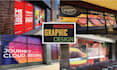 create outstanding shop front design, sign board, window graphic, store front