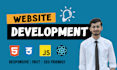 create responsive website development using HTML, CSS, javascript or react js