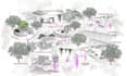 do architecture diagram, collage art or detailed 3d model