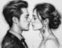 draw cute couple portraits