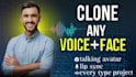 create realistic talking avatar with voice cloning with lip sync