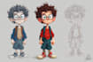 draw a cute cartoon character