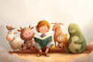 children book illustrations and children book cover