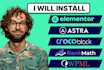 elementor pro, astra pro, divi, crocoblock, rank math pro official plugins