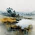 hand draw watercolor landscape or architecture art