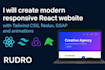 create modern responsive react website with tailwind CSS