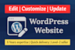 edit wordpress website and wordpress customization by expert