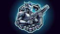 create robotic gunnar logo with t shirt and fast delivery