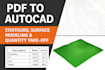 do PDF to autocad conversion and contour surface