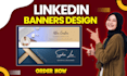 design a modern linkedin banner, cover, and header