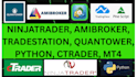 create ninjatrader, amibroker, tradestation, quantower, python, ctrader and mt4