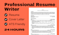write a professional ats friendly resume for any industry