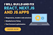 build and fix react, nextjs, and js apps