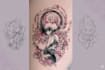 illustration for anime tattoo in color