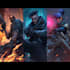 design cyberpunk and fantasy character splash art