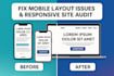 fix mobile layout issues and responsive site audit