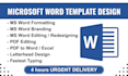 do ms word file formatting, branding, editing, redesigning, typing, letterheads