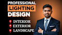 create a professional lighting design for interior, exterior, landscape spaces