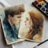 make watercolor super hero couple portrait