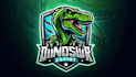 make unique dinosaur logo with t shirt concept