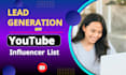 research and find the best youtube influencers