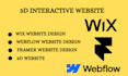 develop 3d interactive wix website design webflow website design framer website