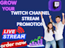 do twitch promotion on your twitch channel for twitch live viewers and chatters