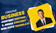 creatively write and auto translate your business, website, and social media