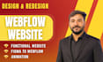 create professional webflow website with custom animations and cms