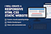 design a responsive static website using HTML CSS
