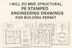 design structural steel beams and shop drawings for building permit pe stamp