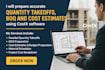 prepare quantity takeoffs, boq, and cost estimates using costx