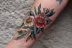 make old school or traditional style tattoo logo design