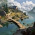 illustrate environments, landscapes, board game, concept art