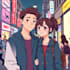 draw anime couple cartoon character design for you