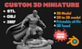 design and sculpt custom dnd miniature tabletop model and 3d printable stl files