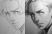sketch characters into anime style