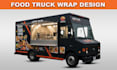 design stylish food truck wrap, food trailer wrap, food van wrap design