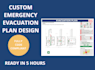create a professional emergency evacuation plan compliant with nfpa, ibc, osh