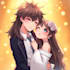 paint you cute anime couple art portrait